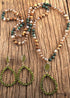 Boho Necklace, Jewelry Set, RH Amazonite Crystal Green Black Natural Stone